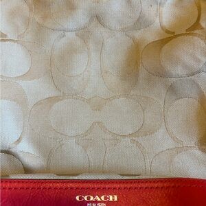 Vintage Coach Red and Beige Women's Bag